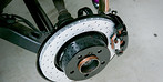 Rear drilled brake discs and black painted brake caliper