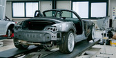 Alpina Roadster S body being prepared for repaint