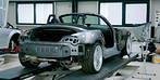 Alpina Roadster S body being prepared for repaint